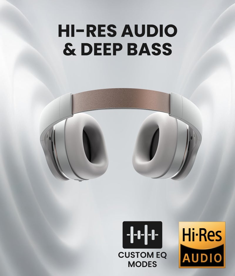 Cleer Audio Enduro ANC Noise Canceling Headphones, Bluetooth Multipoint Connection, Over-The-Ear Design with Mic, Crystal Clear Hands-Free Calling, up to 60 Hours of Battery Life - Light Grey - Image 2